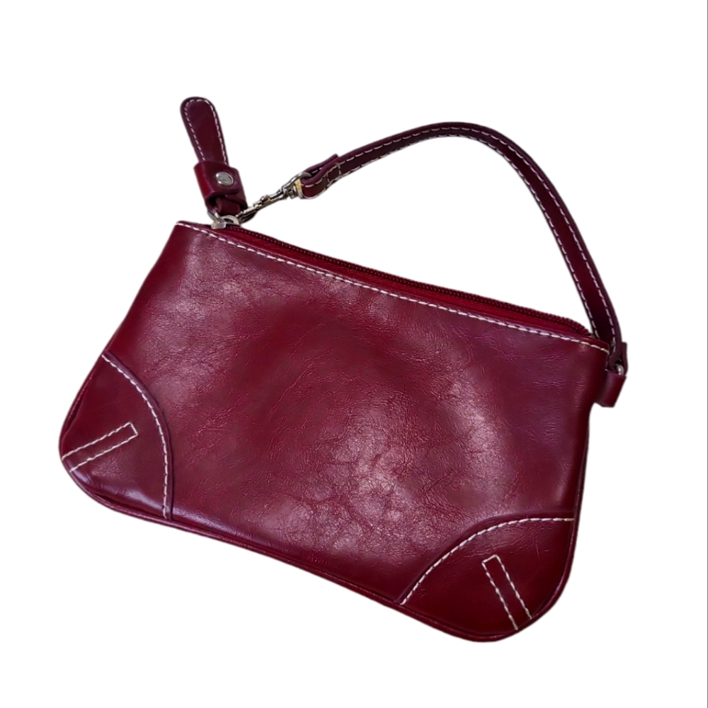 EUC Leather Wristlet Wallet red